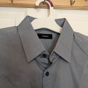 Theory Blue Button Down Shirt men's size small